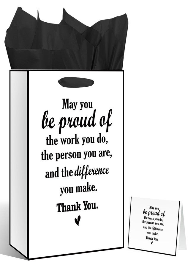 Yoirrat We Appreciate You Gift Bag with Tissue Paper Greeting Card Thank You Gift Wrapping Bag with Handle for Pastor Employee Staff Inspirational Gifts Teacher Doctor Retirement Appreciation Christmas Party Decor﻿ (Be Proud of You) - Image 1